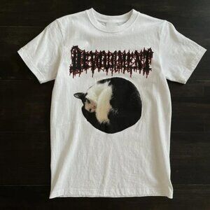 Devourment band Cat Short Sleeve White T-Shirt